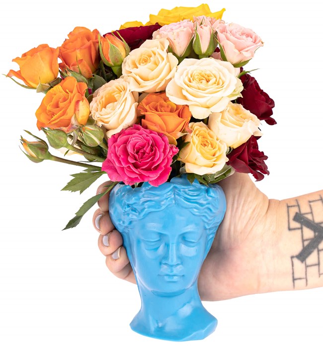 Mini Helen Serisi Mix Mini Gül Tasarım - Turkuaz Mavisi