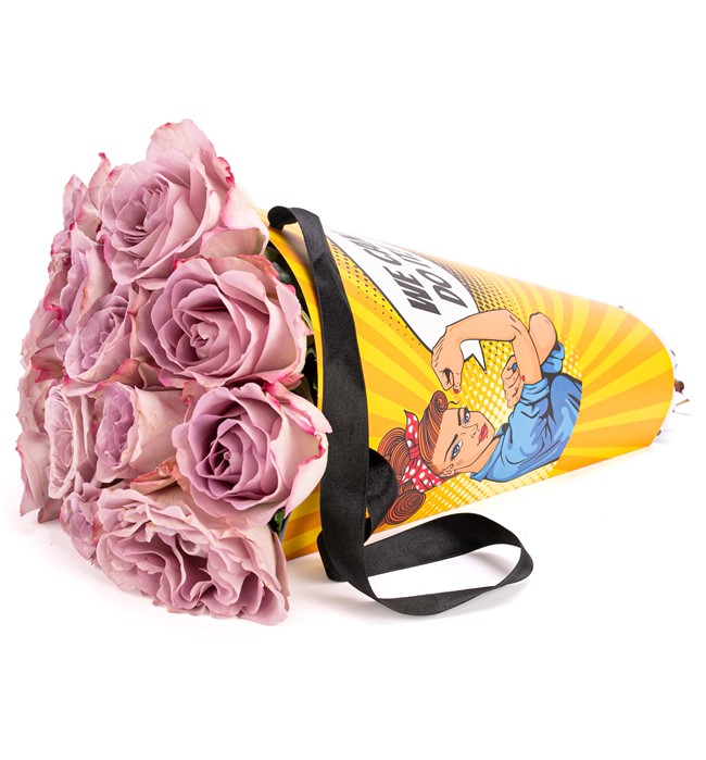 Kadınlar Günü Özel - We Can Do It 15 li Lila Gül Tasarım