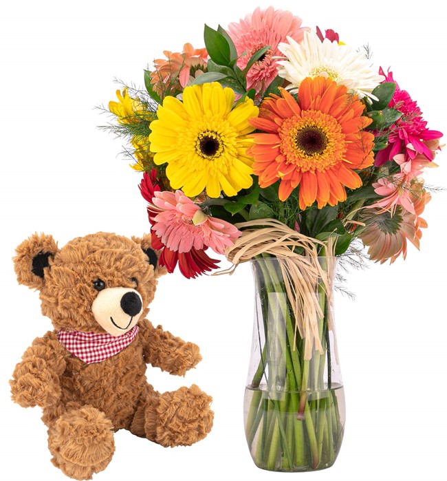 Ayıcıklı Özel Gerbera Aranjmanı